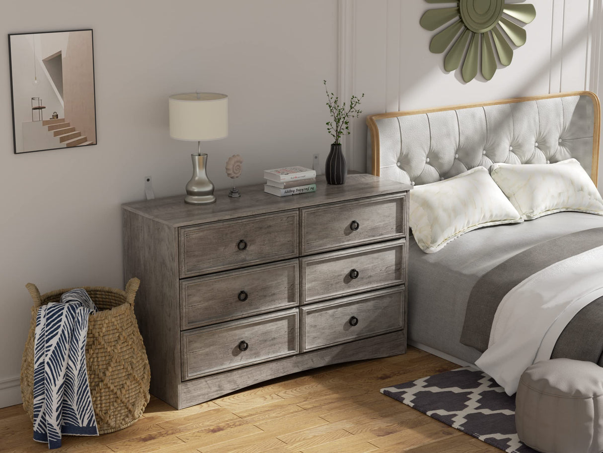 Modern 6 Drawer Dresser, Dressers for Bedroom, Chest of Drawers