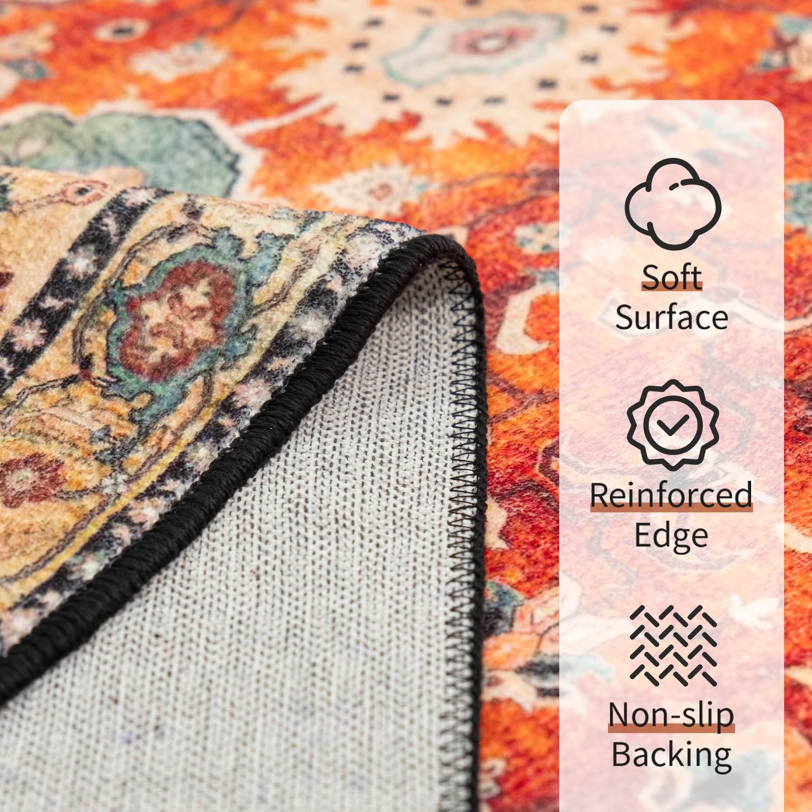 Boho Rug 3x5,Washable Area Rugs for Bedroom Living Room Kitchen