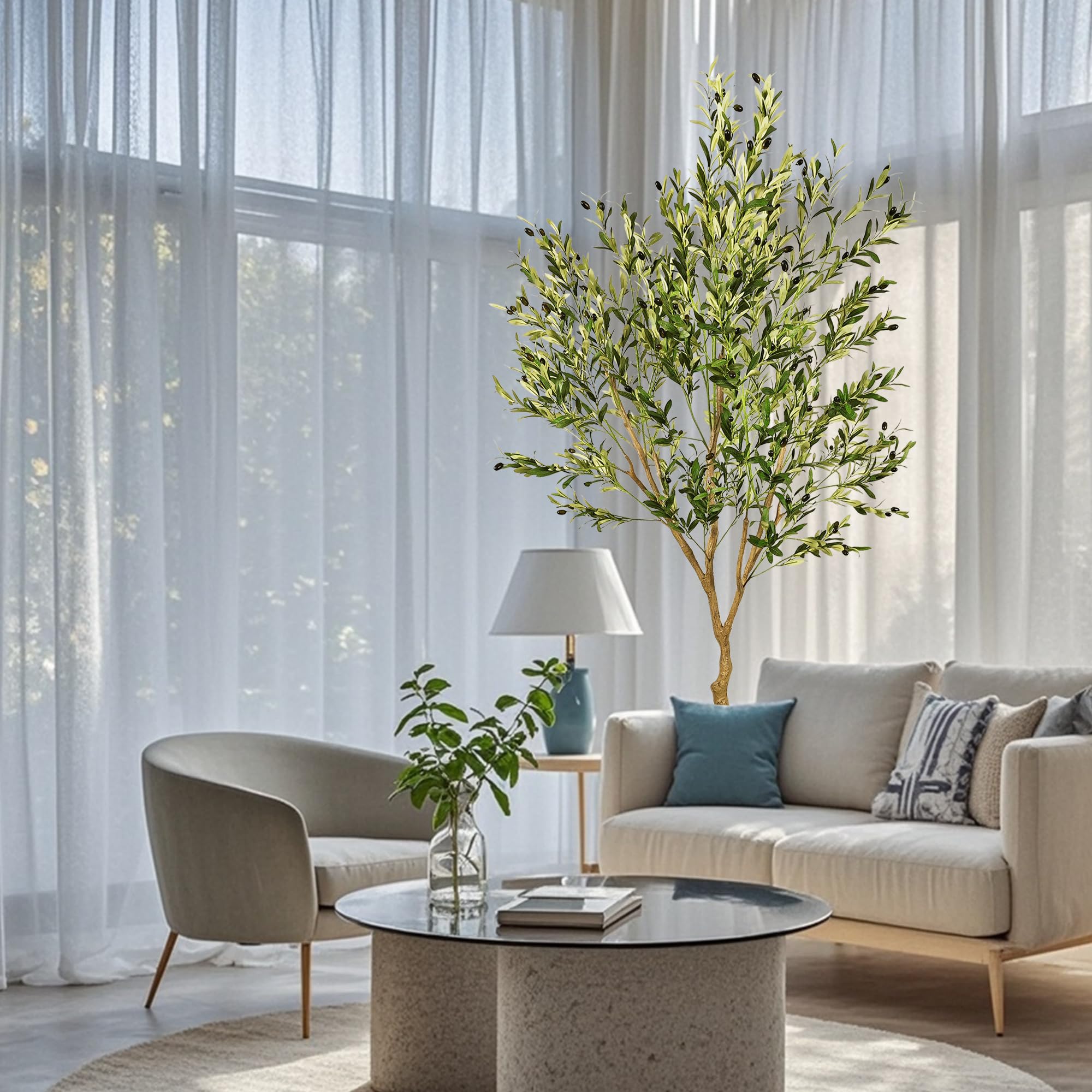 Faux Olive Tree Fake Olive Tree Olive Trees Artificial Indoor 7 Feet (84 inches) Realistic