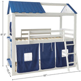 Twin Star Gaze Bunk Bed BUNKBED, TWIN/TWIN, Light Grey/Blue