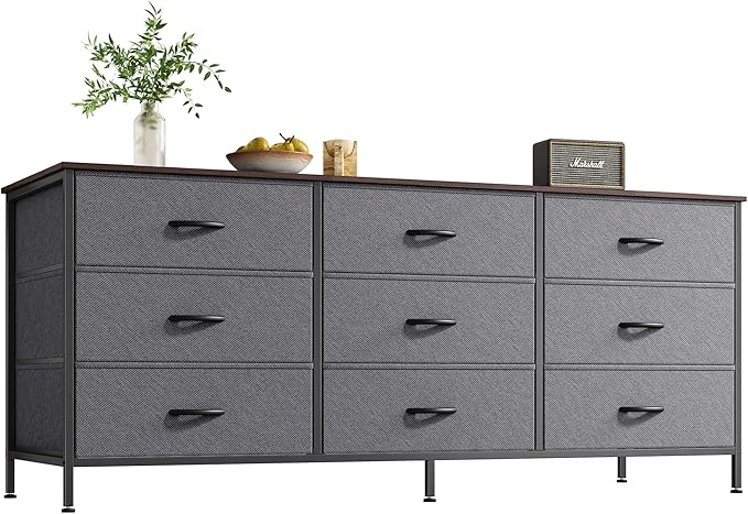 9 Drawer Dresser, 55 Inch Dresser