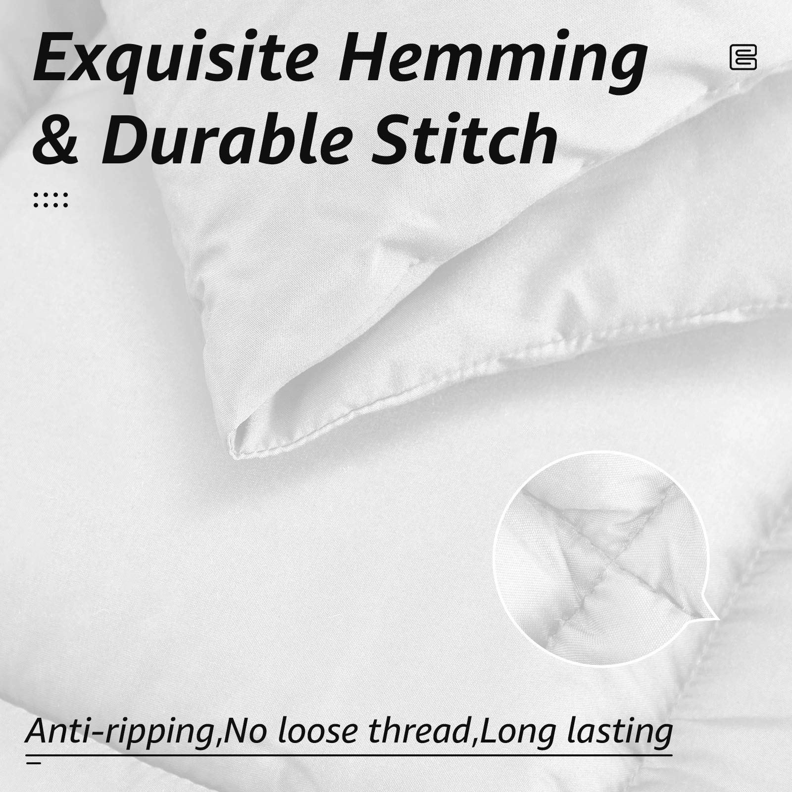 All Season Full Size Bed Comforter - Cooling Goose Down Alternative Quilted Duvet Insert