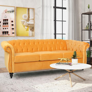 Large Sofa, Velvet Sofa Three-seat Sofa Classic Tufted Chesterfield Settee Sofa