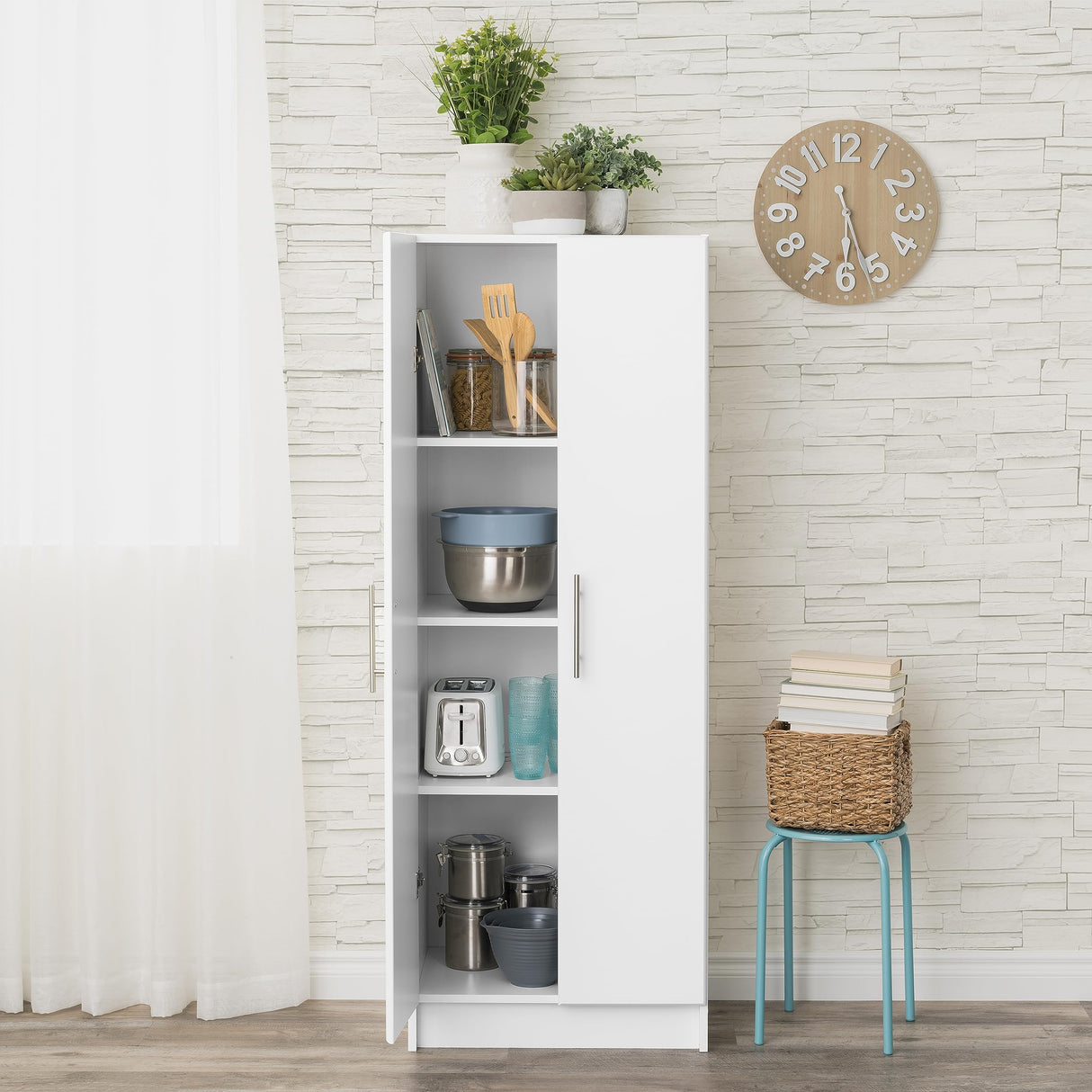 24" Storage Cabinet, White Storage Cabinet, Bathroom Cabinet, Pantry