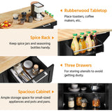 Kitchen Island Cart with Drop-Leaf Countertop