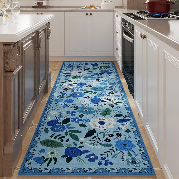Living Room Rug 6x9 Rug Machine Washable Boho Area Rug Non Slip Floral Vintage
