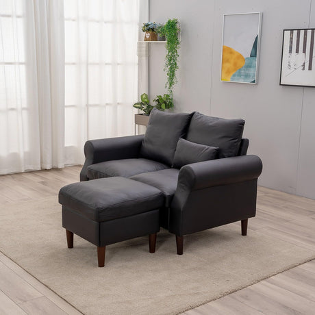 Convertible Sectional Sofa Couch, 2 and 3 Seat L Shaped Sofa with Armrest Small Couch Ottoman