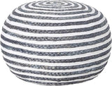 Boho Beauty Braided Pouf Ottoman, 14" x 20", Multicolor