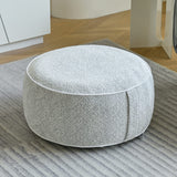 Stuffed Pouf Ottoman, 21x10 Inches Chenille Ottoman with Inflatable PVC Liner