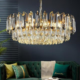 Gold Crystal Chandelier 31.5" Modern Crystal Chandelier