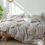 Bedding Duvet Cover Set 100% Washed Cotton Linen Like Textured Breathable Durable