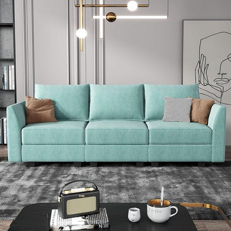 Modern Loveseat Polyester Fabric Loveseat Sofa for Small Space Modular Sofa with Storage Seat