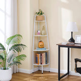 Minimalist 4-Tier Corner Ladder Shelf – Space Saving Display Stand