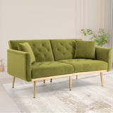 Mid-Century Modern Velvet Loveseat, Petite Accent Sofa Couch