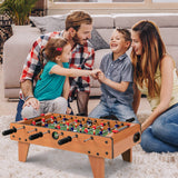 27" Foosball Table, Easily Assemble Wooden Soccer Game Table Top w/Footballs