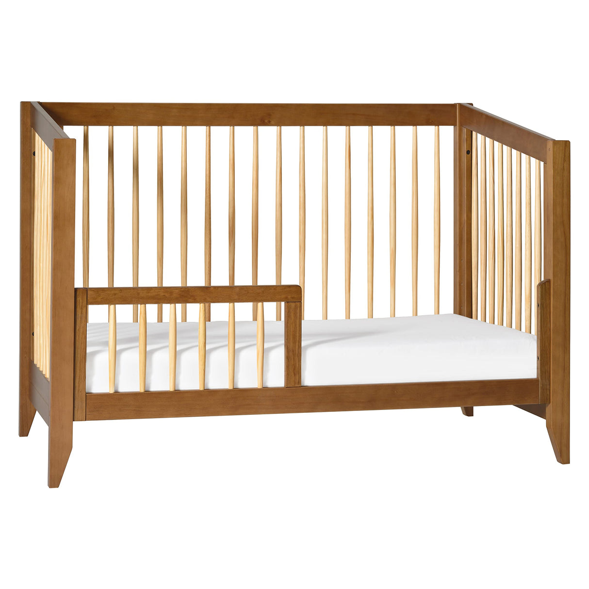 Sprout 4-in-1 Convertible Crib with Toddler Bed Conversion Kit in Chestnut and Natural,