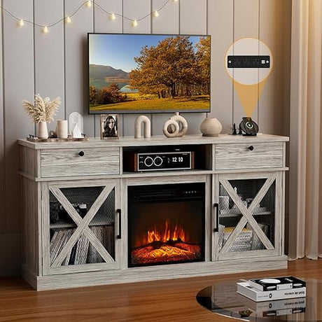 Electric Fireplace TV Stand-Led Entertainment Center-70 inch TV Stand