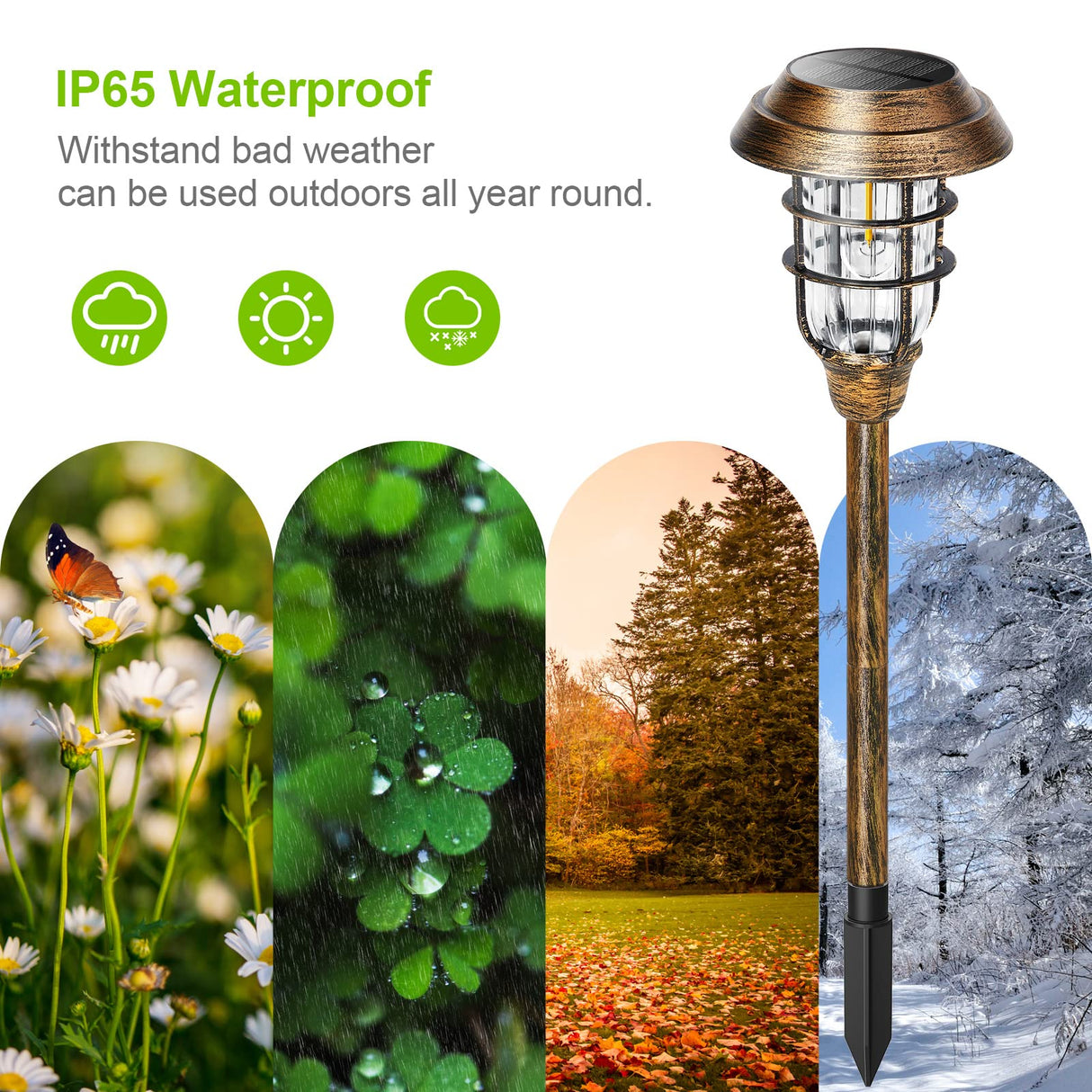 Solar Outdoor Lights, 8 Pack Bright Solar Pathway Lights Outdoor Waterproof, Up to 12