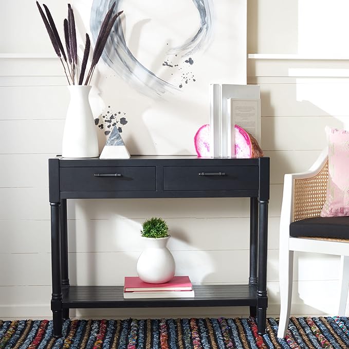 Home Collection Filbert Brown 2-Drawer Bottom Shelf Console Table