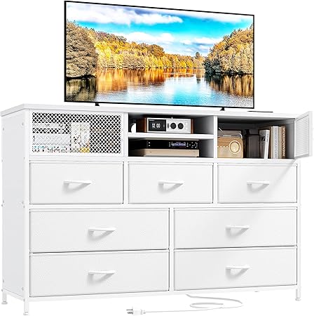 Dresser TV Stand with Power Outlet TV Stand for Bedroom TV Stands for Living Room