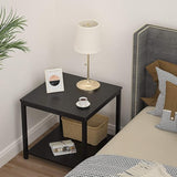 Side Table 20 Inch Square, 2-Tier Coffee Tea End Table Nightstands