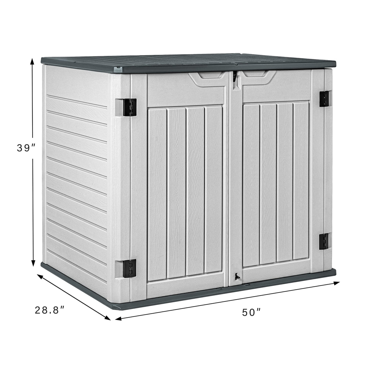Resin Outdoor Storage Shed 34 Cu Ft Horizontal Outdoor Storage Cabinet