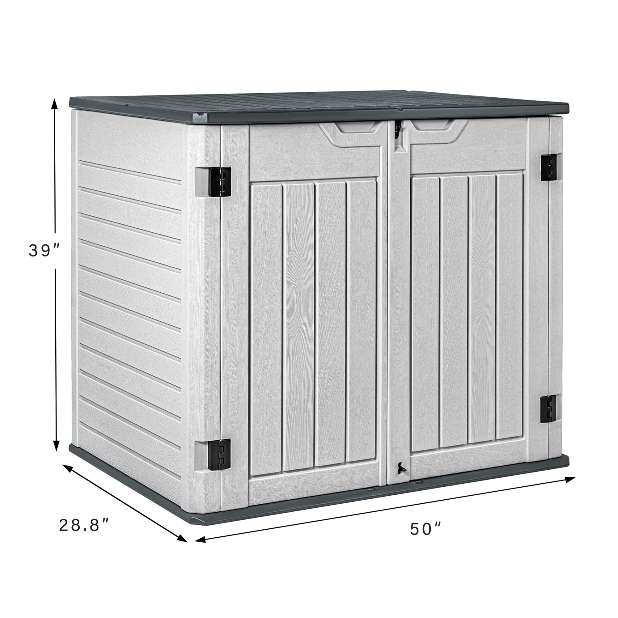 Resin Outdoor Storage Shed 34 Cu Ft Horizontal Outdoor Storage Cabinet