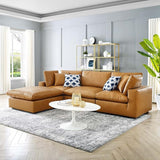 Down-Filled Overstuffed Performance Velvet 4-Piece Sectional Sofa