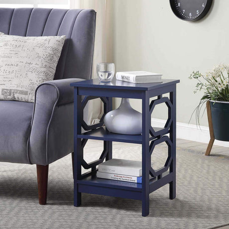 Omega End Shelves Table, Cobalt Blue