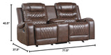 Wall Hugger Manual Double Glider Reclining Loveseat, Brown