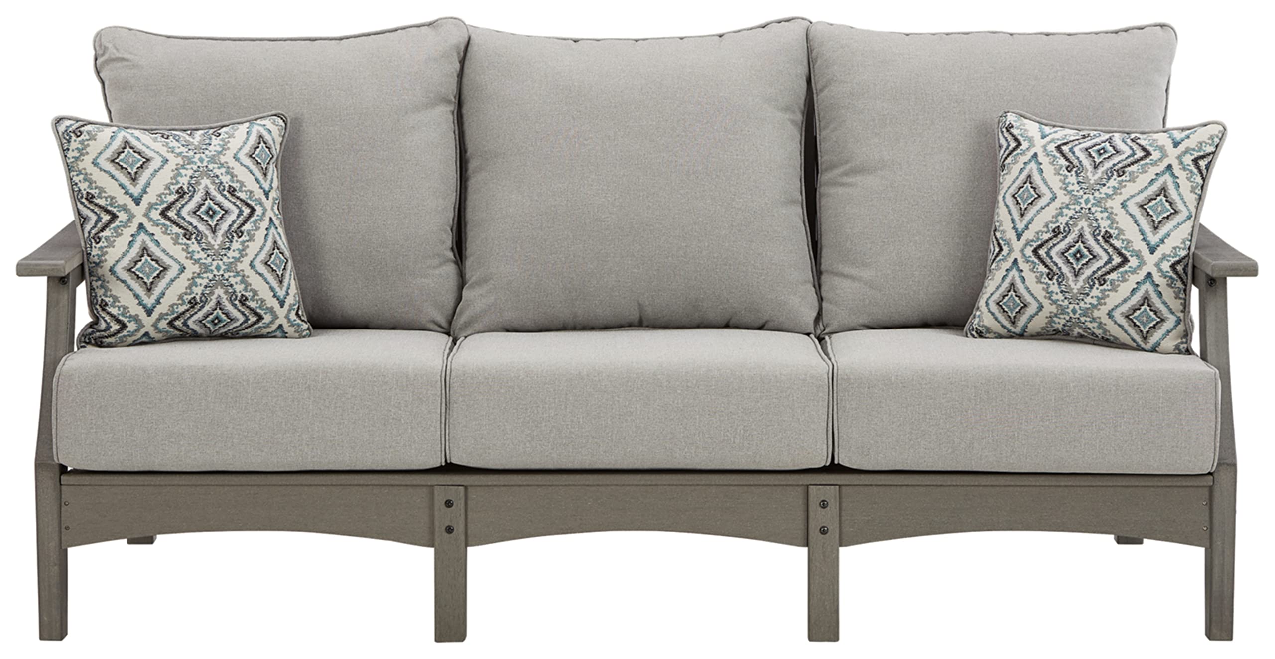 Visola Outdoor HDPE Patio Sofa with Cushion, Gray