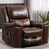 Large Genuine Leather Power Lift Recliner Chair for Elderly, Lay Flat Dual Motor Recliner