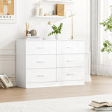 White Dresser, 47.2'' Large 6 Drawer Dresser Wide Chest of Drawers for TV Stand