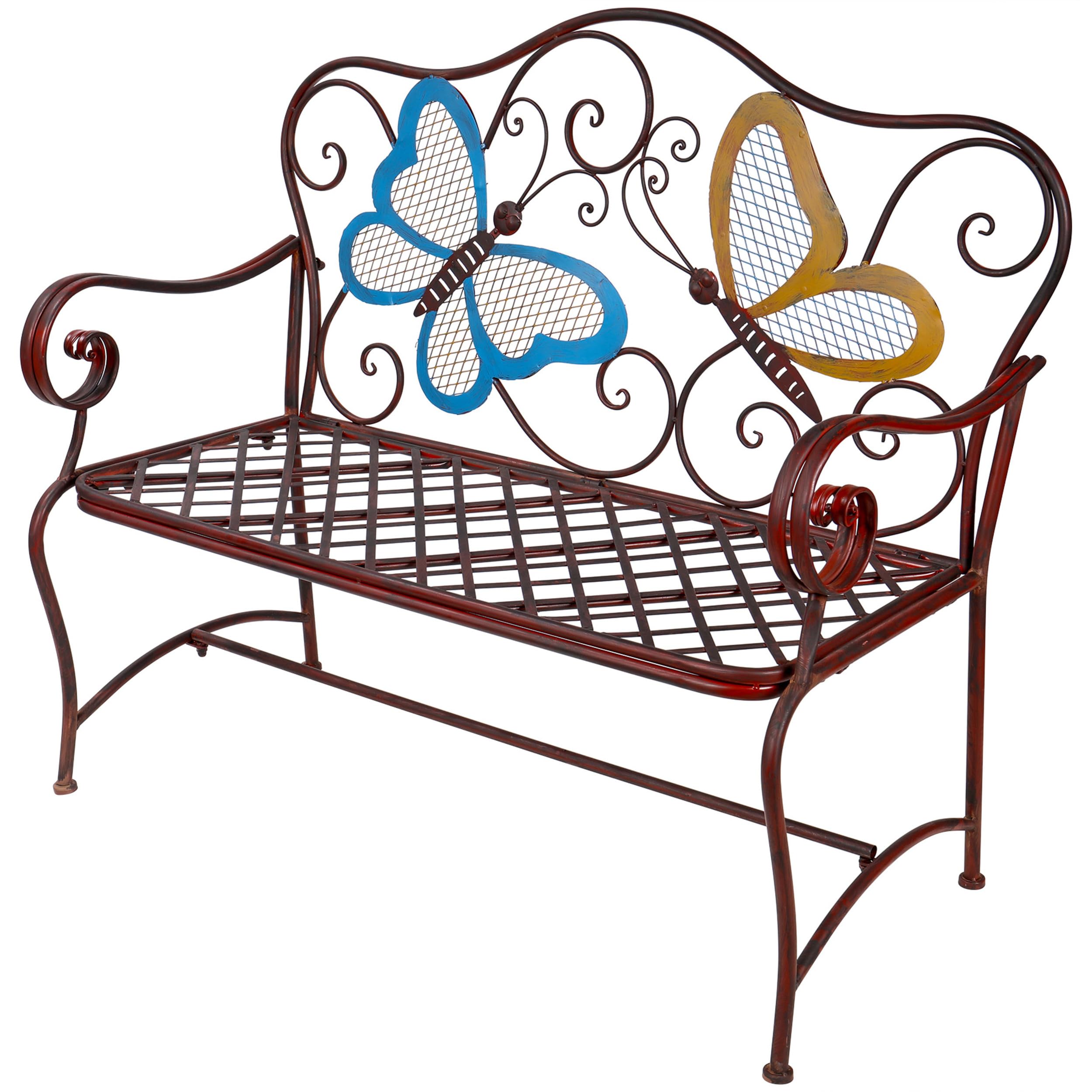 45" x 23" Outdoor 2-Person Butterfly Garden Bench
