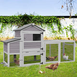 for 2-4 Chickens, Mobile Chicken House for Outdoor with Wheels, Nesting Box