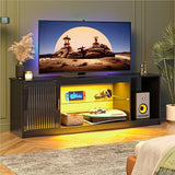 LED TV Stand for PS5,Modern Gaming Entertainment Center with Cabinet for 60/65 Inch TV