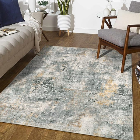 Modern Abstract Area Rugs 5x7, Large Washable Rugs for Living Room Soft Rugs