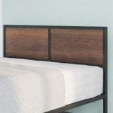 Metal Platform Bed Frame with Split Headboard, Wood Slat Support, No Box Spring Needed,