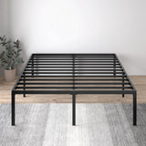 Heavy Duty Platform Bed Frame Queen Size, No Box Spring Needed, Slots