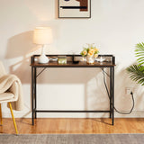 Couch Side & Console Table with 2 Outlets and USB Ports,