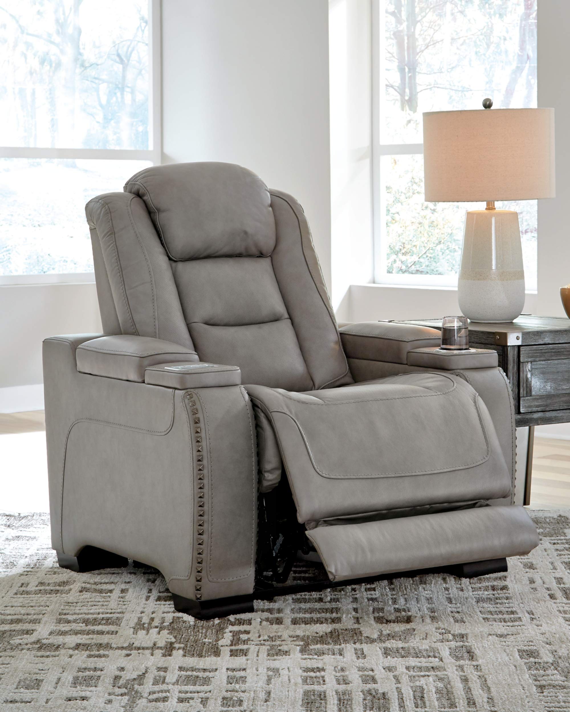 RelaxPro Volt Recliner – Leather Power Chair with Adjustable Headrest & Wireless Charging