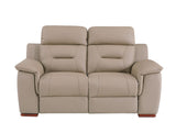 Walker Leather Match Upholstered Reclining Living Room Loveseat, Beige