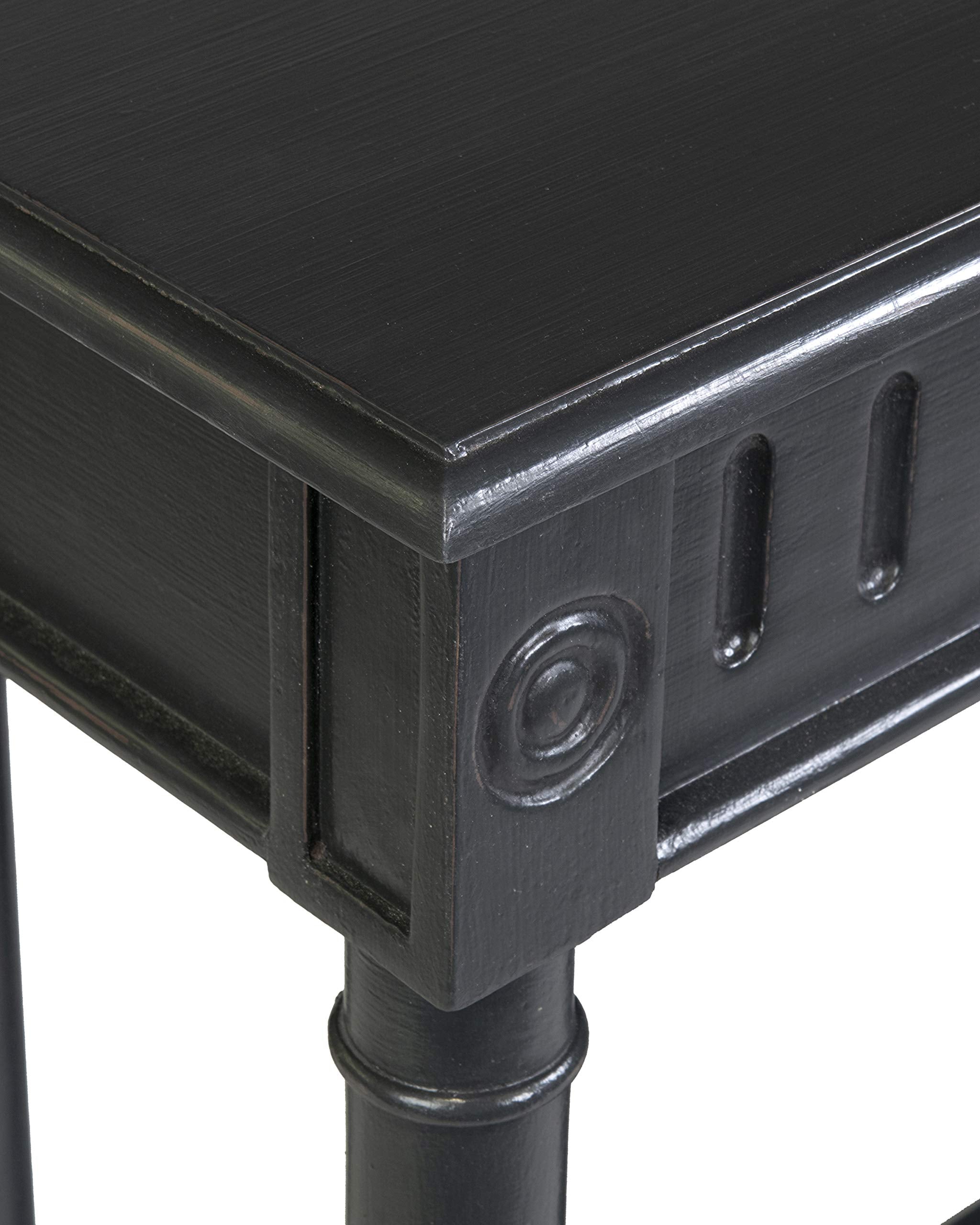 Marisol Black Console Table - 31.4" Slim Entryway Table with Drawer & Shelf