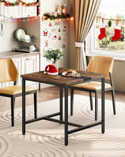 29.5" Square Dining Table - Rustic Brown & Black