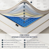 King Size Mattress - Upgrade Strengthen - Firm 14 Inch Hybrid King Mattress in A Box