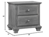 Kenilworth 2 Drawer Nightstand, Graphite Gray