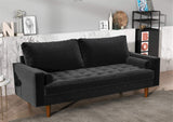 Womble Velvet Upholstered Living Room Diamond Tufted Chesterfield with Gleaming