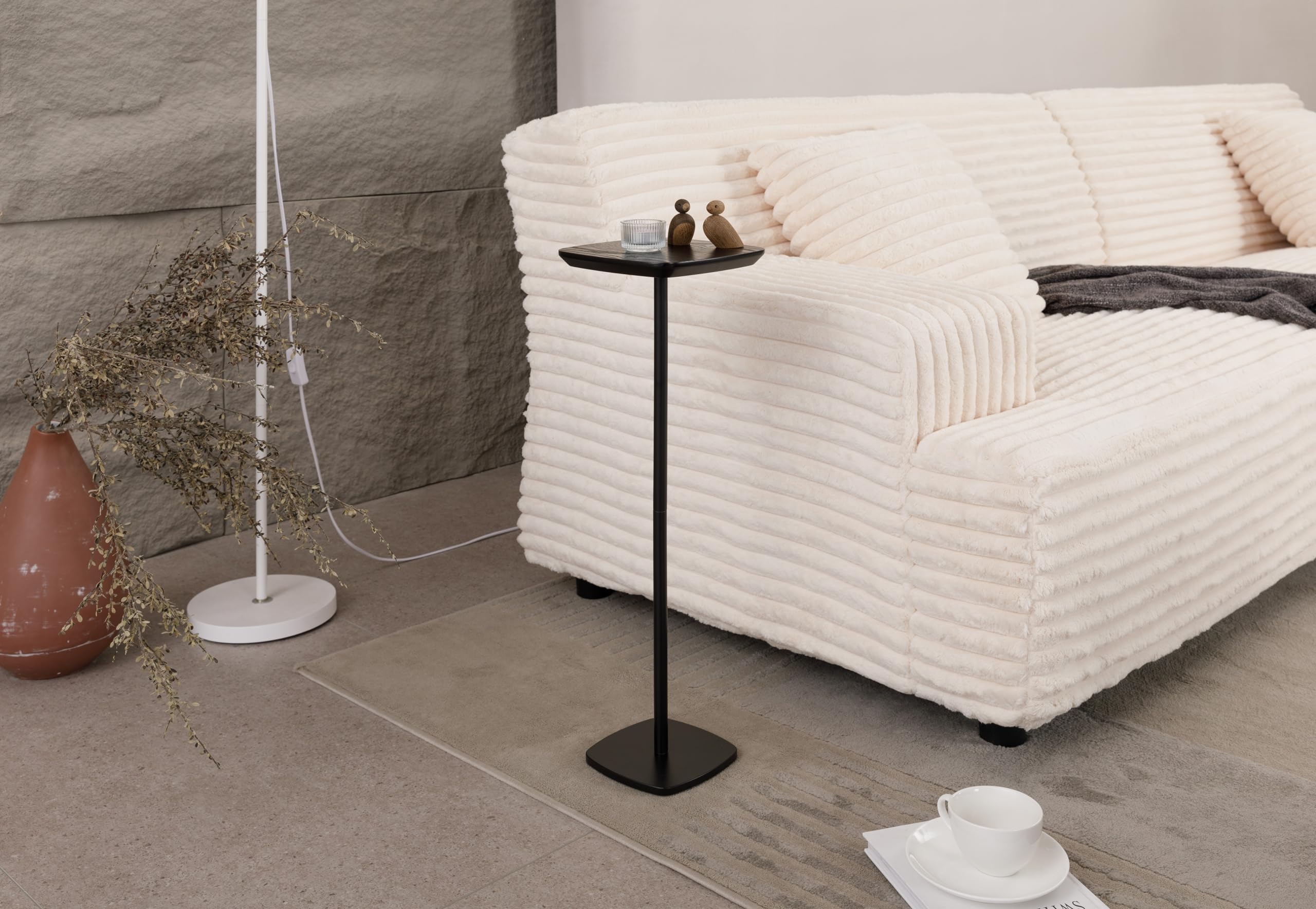 Small Pedestal Drink Table, Wooden Top Side Tables Martini Cocktail Drink Stand