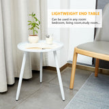 End/Side Tables - Small Round Accent Table, Metal White Narrow Night Stands