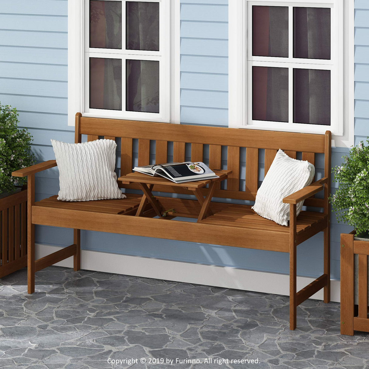 FG19341 Tioman Outdoor Hardwood Occasional Bench, Natural